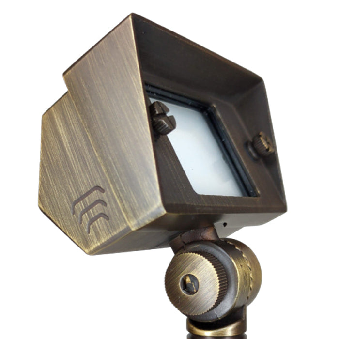 ABBA FPBCC04 2W-7W 12V LED Landscape Flood Light, 3 CCT, Brass