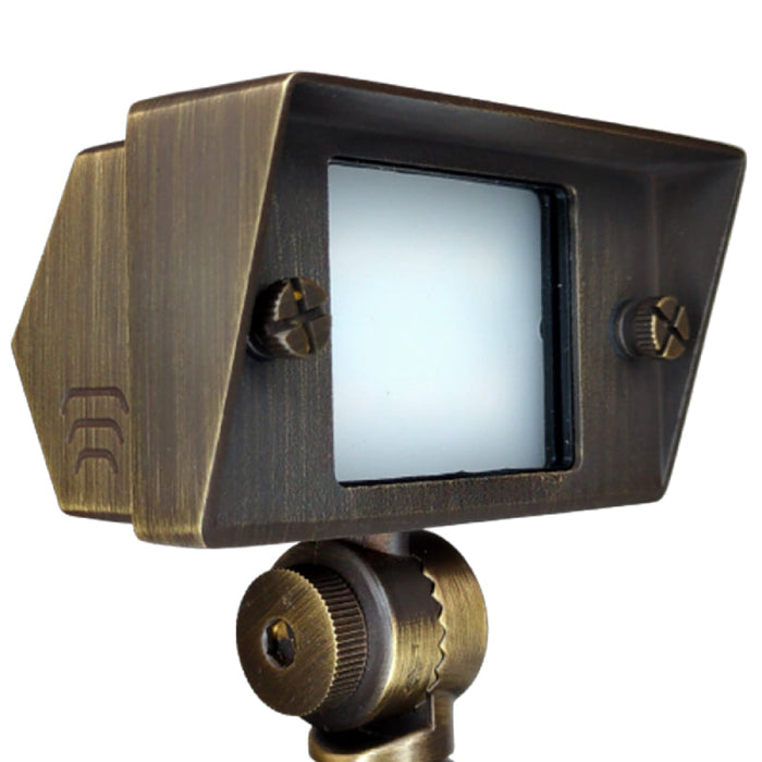 ABBA FPBCC04 2W-7W 12V LED Landscape Flood Light, 3 CCT, Brass