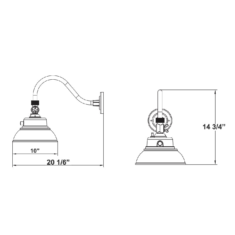 Westgate GNB 25W LED Gooseneck Barn Light, CCT Selectable, 3000lm, 120-277V