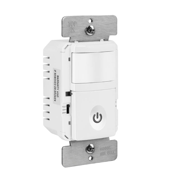 Enerlites HMVS 180° PIR Vacancy Motion Sensor Wall Switch, Secured Ground Wire Required, Single Pole