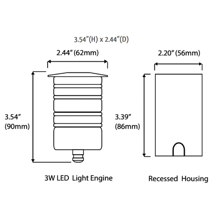 Foco empotrable LED Westgate IGL-3W de 12 V, 3000 K