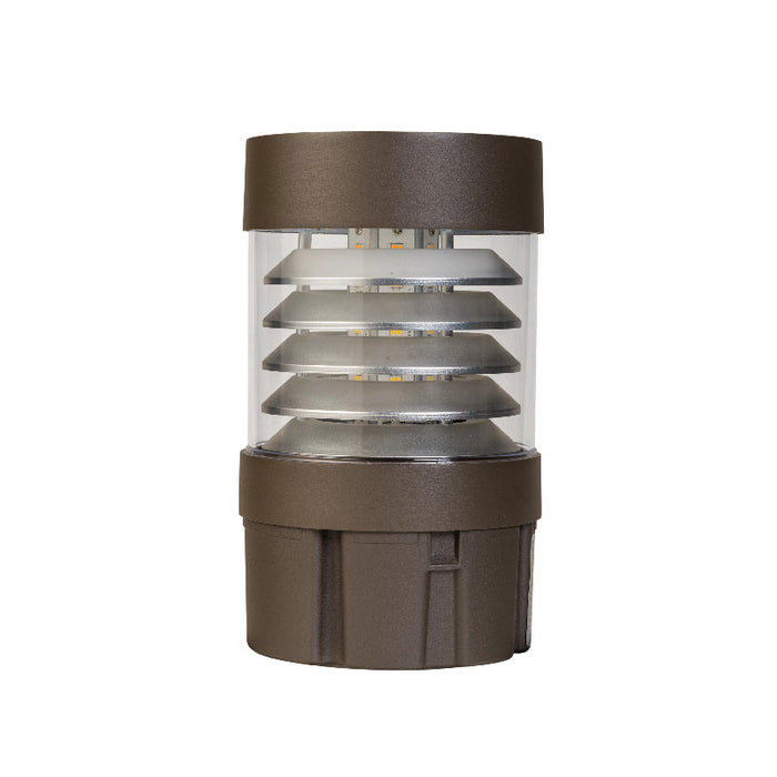 Keystone 14W/19W/24W LED Flat Bollard Head, Louvered Reflector, 3CCT Selectable - Bronze