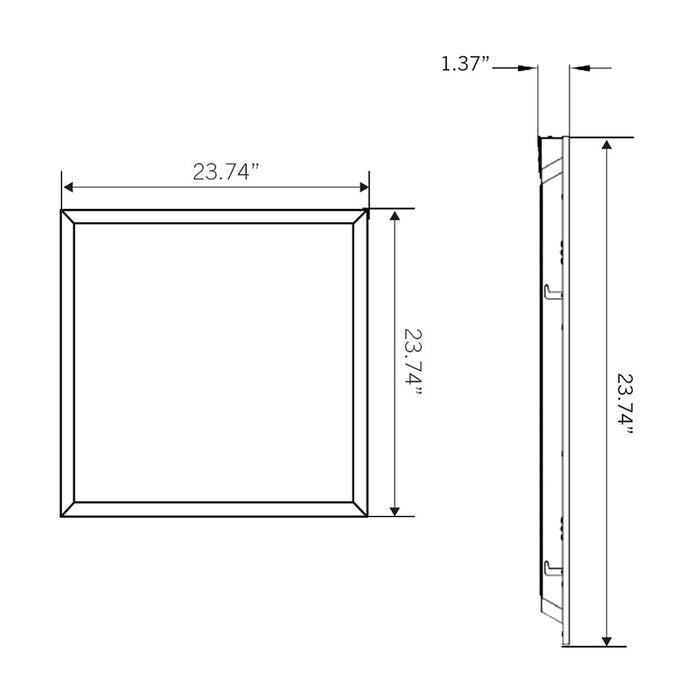Keystone KT-BPLED40PS 2x2 LED Backlit Panel, Power & CCT Selectable