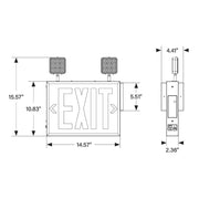 Keystone KT-EC-STNY1-WH3RW-SU LED Exit Combo with Battery Backup, Single or Double Face, Surface Mount, NYC Compliant