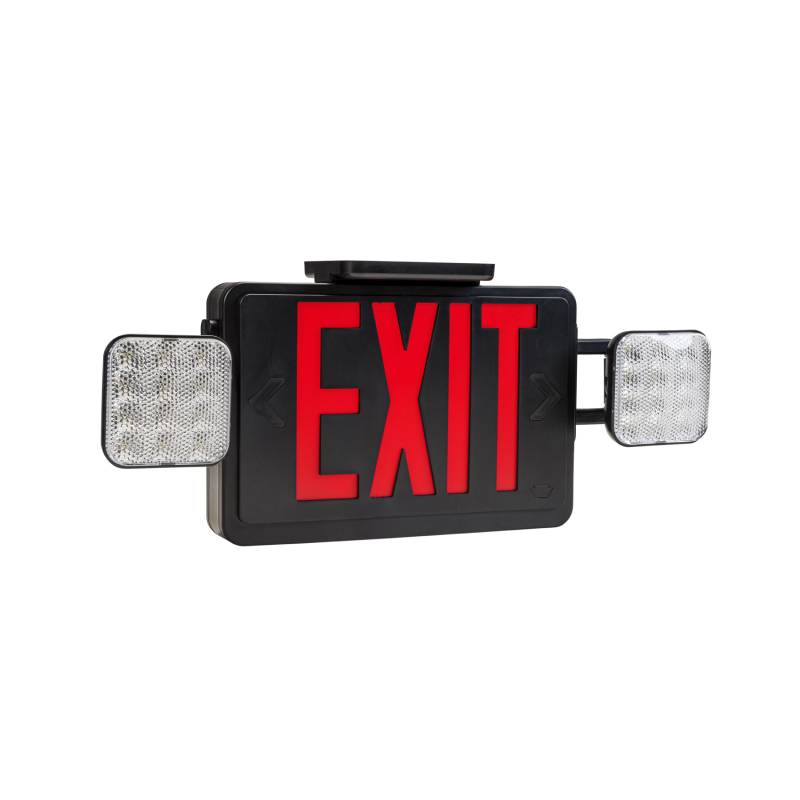 Keystone KT-EC-TP1-SD-RC LED Exit Combo with Battery Backup, Single or Double Face, Surface Mount, Remote Capable