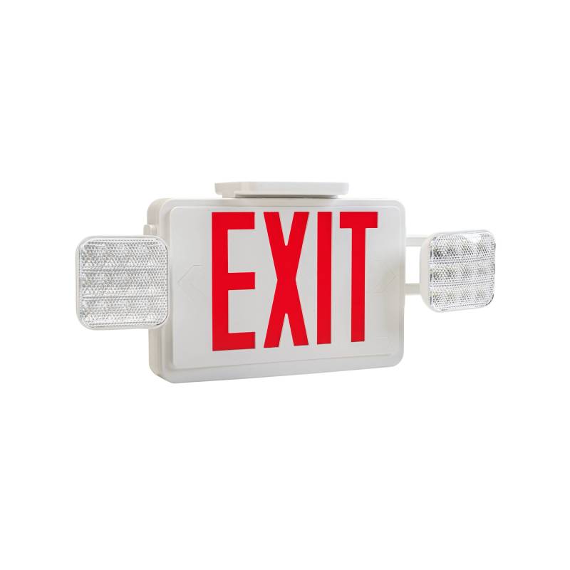 Keystone KT-EC-TP1 LED Exit Combo with Battery Backup, Single or Double Face, Surface Mount