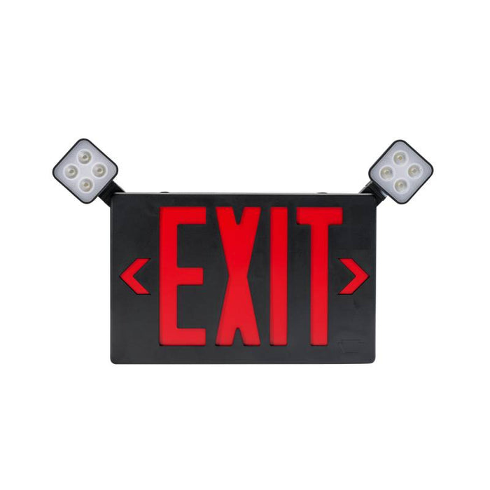 Keystone KT-EC-TP2-KT-EC-TP2 LED Exit Conbo with Backup Battery, Single or Double Face, Surface Mount, Remote Capable - Black Housing