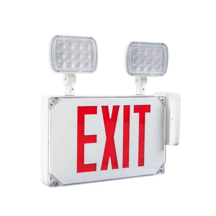 Keystone KT-EC-TP3-WH3RW-SD LED Exit Combo with Battery Backup, Single or Double Face, Surface Mount