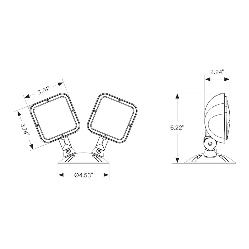 Keystone KT-EM-RD2-SVWL-SL Dual Head LED Emergency Light, Surface Mount, 3.6V