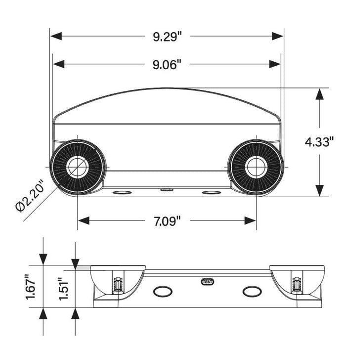 Keystone KT-EM-TP2 Dual Head LED Emergency Light with Battery Backup, Surface Mount, 120-277V