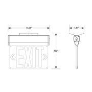 Keystone KT-EX-EL1-WH LED Exit Sign with Battery Backup, Single or Double Face