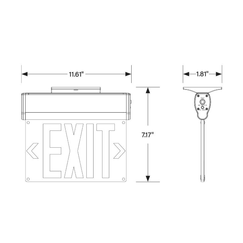 Keystone KT-EX-EL1-WH LED Exit Sign with Battery Backup, Single or Double Face