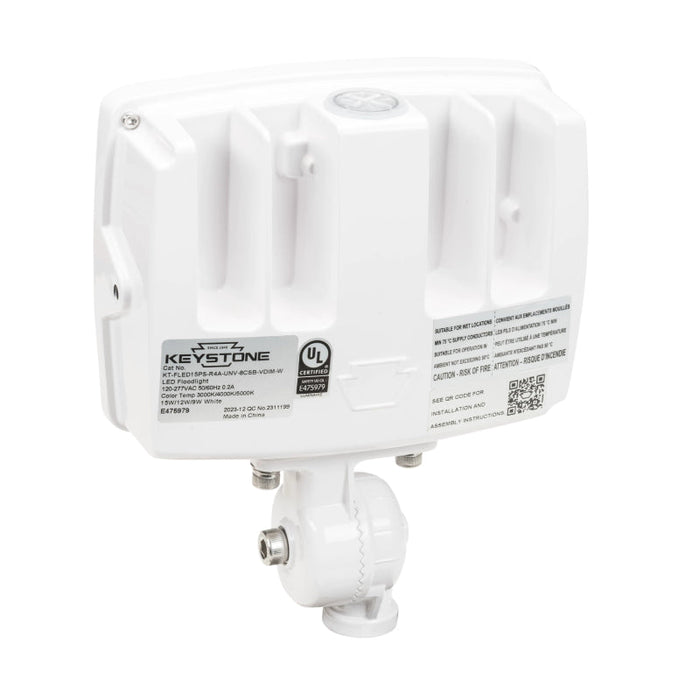 Keystone KT-FLED35PS-R4A 15W/25W/35W LED Flood Light, 3CCT Selectable, Up to 5250 Lumens, Knuckle+Yoke Mounts, 120-277V