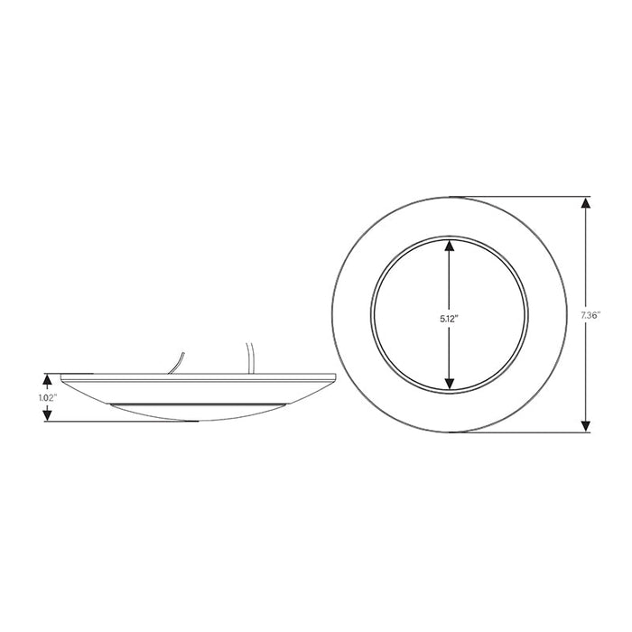 Keystone KT-LED15DL-6CA-830-DIM-CS 6" 15W LED Surface Mount Disk Light, 3000K