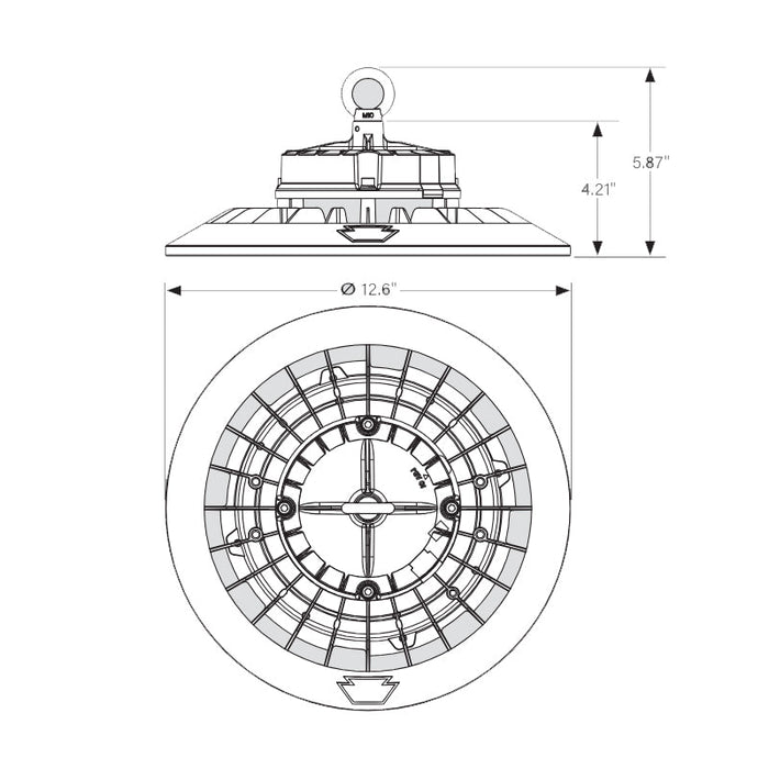 Keystone KT-RHLED200-12CB-850-VDIM 200W LED Round High Bay, 5000K