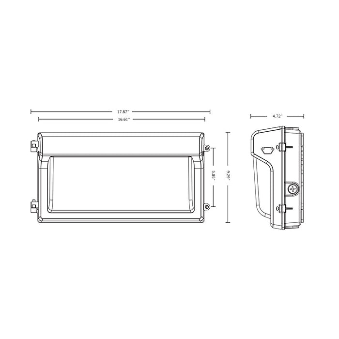 Keystone KT-WPLED120PS-L4-8CSB-VDIM 80W/100W/120W Slim LED Wall Pack, CCT Selectable