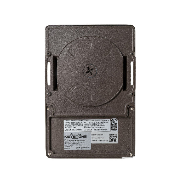 Keystone KT-WPLED20-S1 20W Small Low Profile LED Wall Pack w/ Emergency Battery Backup, 120-277V, 3CCT Selectable