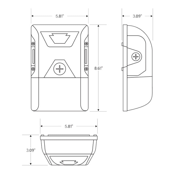 Keystone KT-WPLED20-S1-8CSB-VDIM 20W LED Wall Pack, CCT Selectable