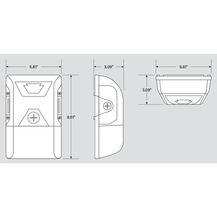 Keystone KT-WPLED20-S1 20W Small Non-Cutoff LED Wall Pack, 120-277V