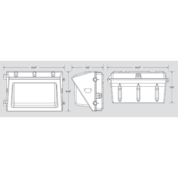 Keystone KT-WPLED55-M1 55W Traditional LED Wall Pack, 3CCT Selectable