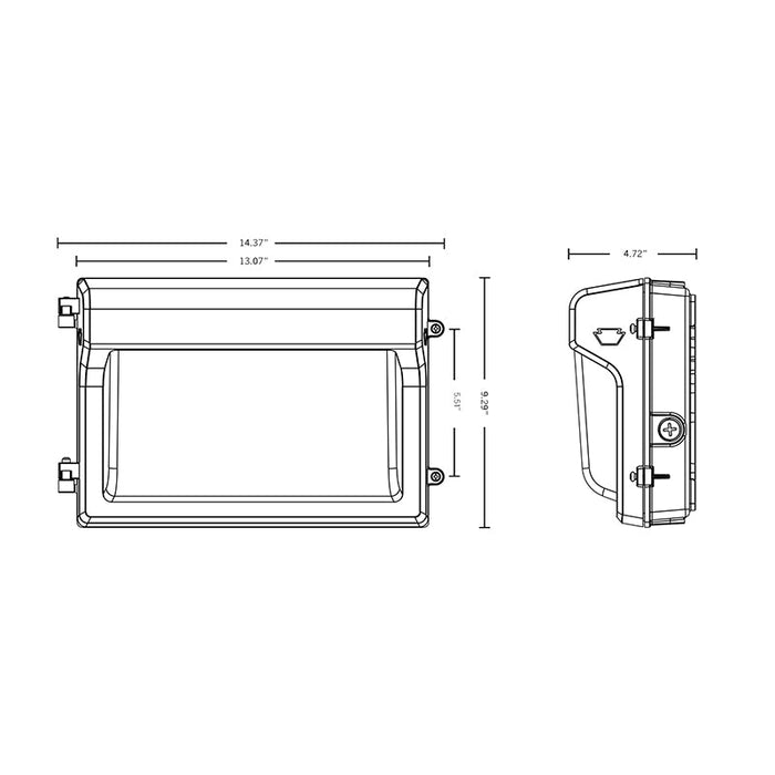 Keystone KT-WPLED35PS-M4-8CSB-VDIM 15W/25W/35W Slim LED Wall Pack, CCT Selectable