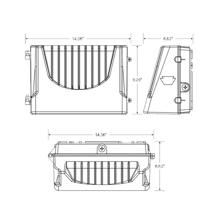 Keystone KT-WPLED60-M2 60W Full Cutoff LED Wall Pack, 120-277V