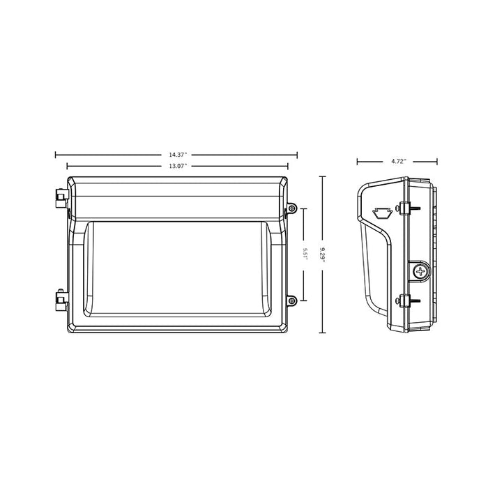 Keystone KT-WPLED80PS-M4 55W/70W/80W Slim LED Wall Pack, 3CCT Selectable, TAA Compliant