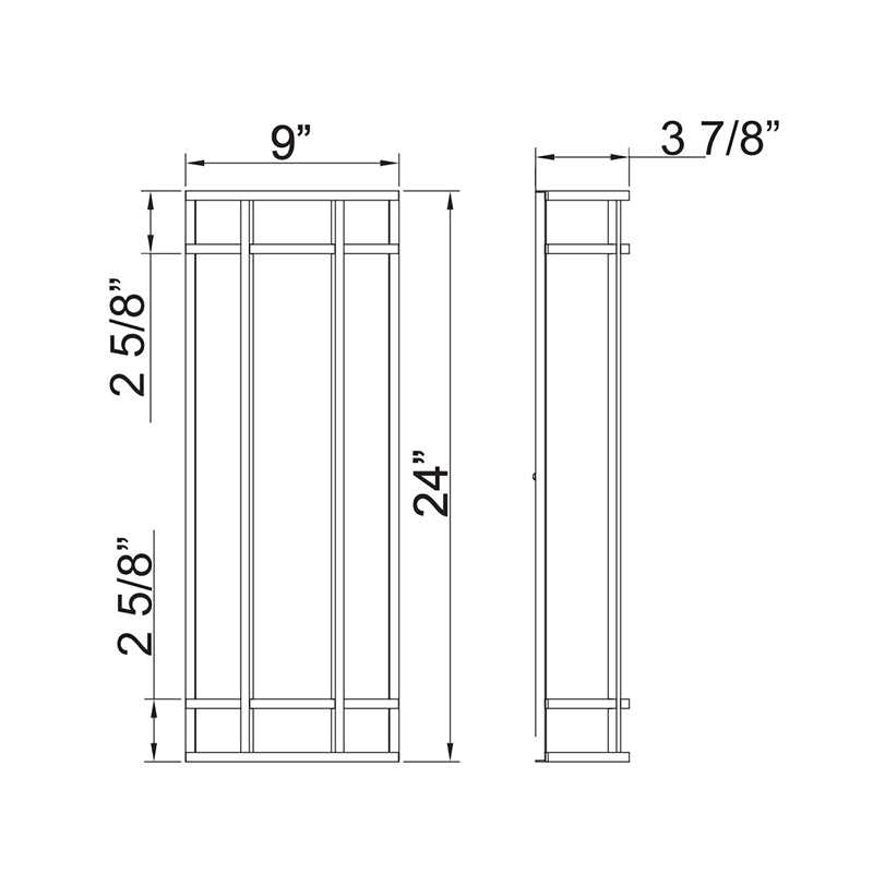 Westgate LDSC-24-MCTP-DD 24" Outdoor/Indoor LED Decorative Wall Sconce, Power & CCT Selectable