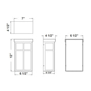 Westgate LRS-SH-12-MCTP 12" Shoji Window LED Wall Sconce, 9W/13W/17W & 3CCT Selectable, 120V