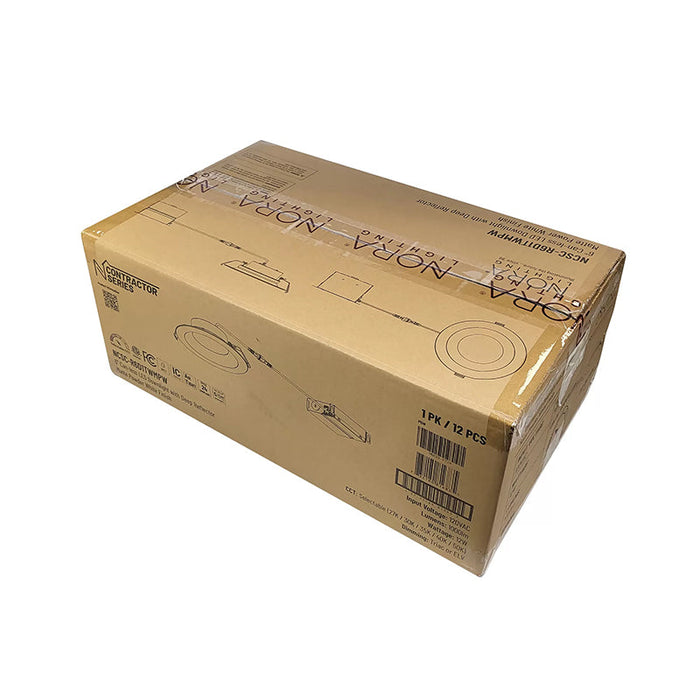 Nora NCSC-R6D1TW 6" Contractor Series Can-less LED Downlight with Deep Reflector, 5 CCT Selectable (12-Pack)