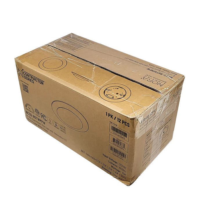 Nora NCSD-R630 6" Contractor Series LED Flush Mount Disk Light, 3000K (12-Pack)