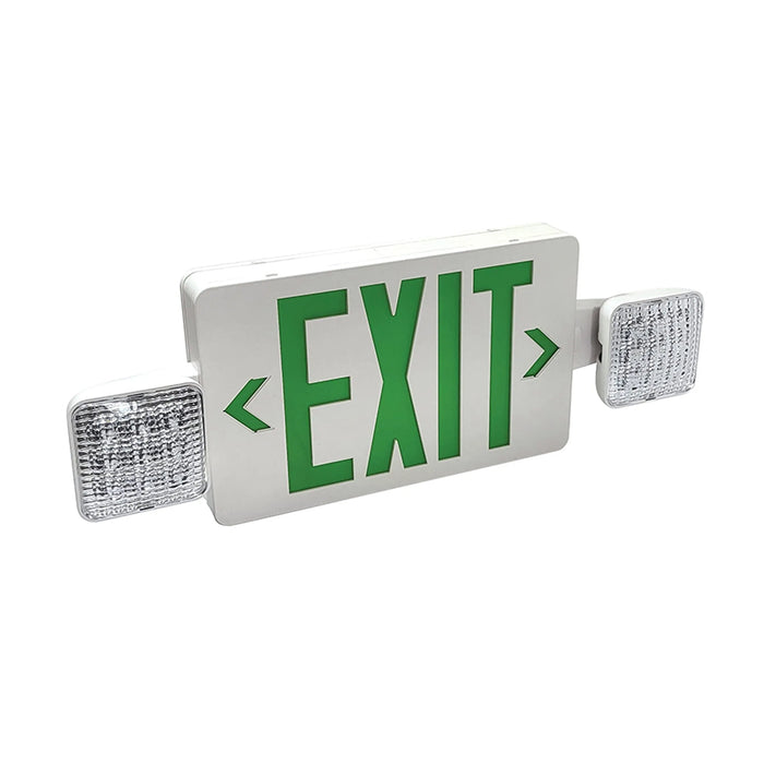 Nora NEX-712-LED/G LED Exit & Emergency Combo with Adjustable Heads - Green Letters