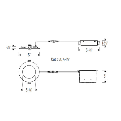 Nora NFLAT-R4TWMPW 4" Non-Metallic Flat LED Downlight, CCT Selectable