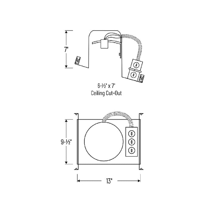 Carcasa hermética para techo inclinado Nora NHIC-926QAT de 6" con circuito integrado