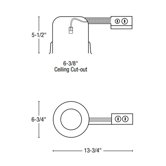 NHRIC-27LMRAT 6" Shallow IC Air-Tight Dedicated Remodel Housing