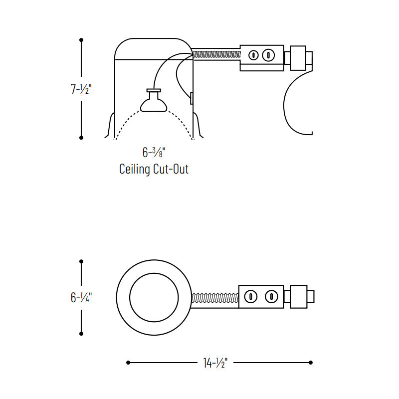 Nora NLR-604/75Q 6" Non-IC Low Voltage Remodel Housing, 120V Magnetic, 75W