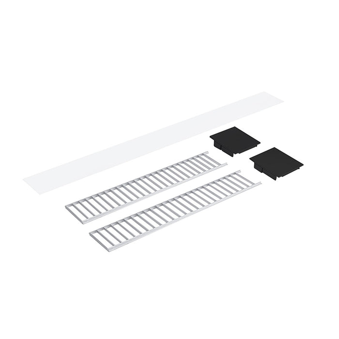 Nora NLUD-2LOUV 2-ft Louver Kit for NLUD-2334 - Aluminum Louver / Black End Cap