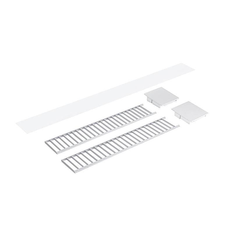 Nora NLUD-2LOUV 2-ft Louver Kit for NLUD-2334 - Aluminum Louver / White End Cap