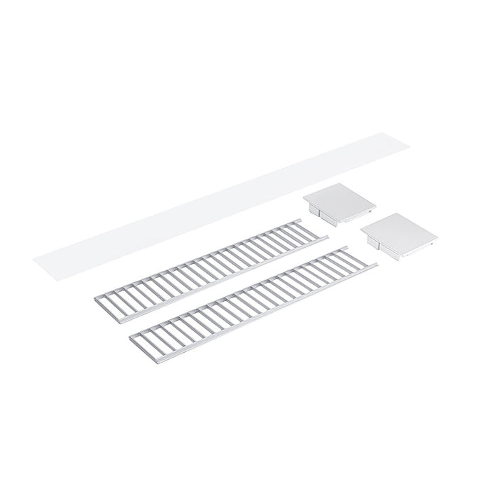 Nora NLUD-2LOUV 2-ft Louver Kit for NLUD-2334 - Aluminum Louver / White End Cap