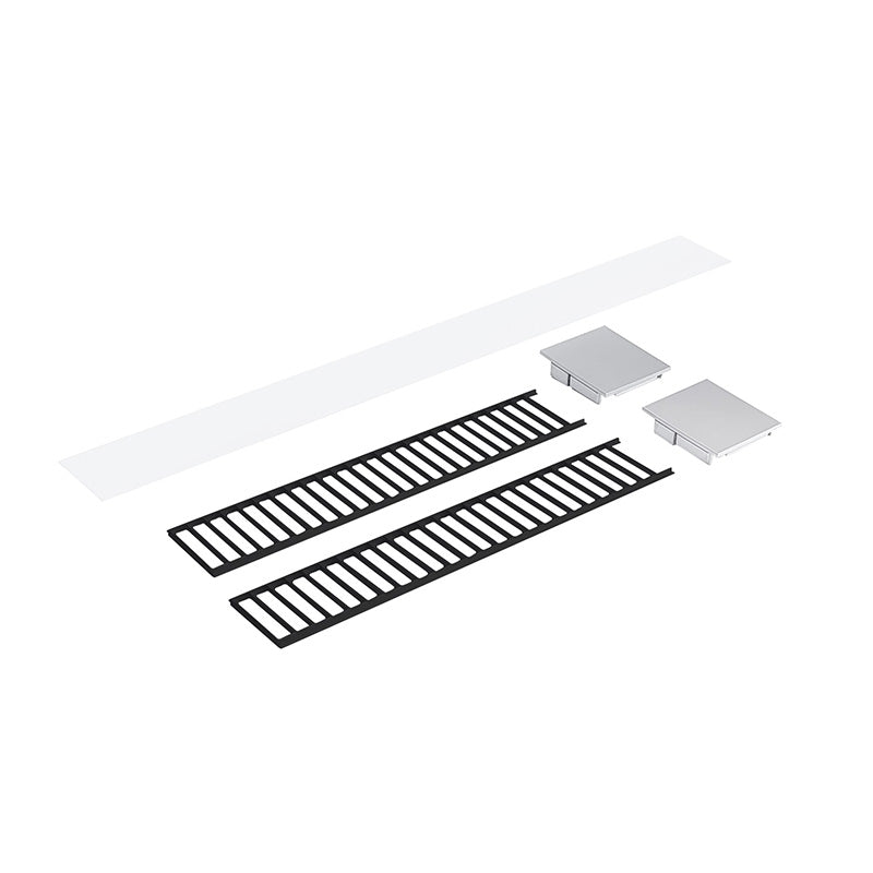 Nora NLUD-2LOUV 2-ft Louver Kit for NLUD-2334 - Black Louver / Aluminum End Cap