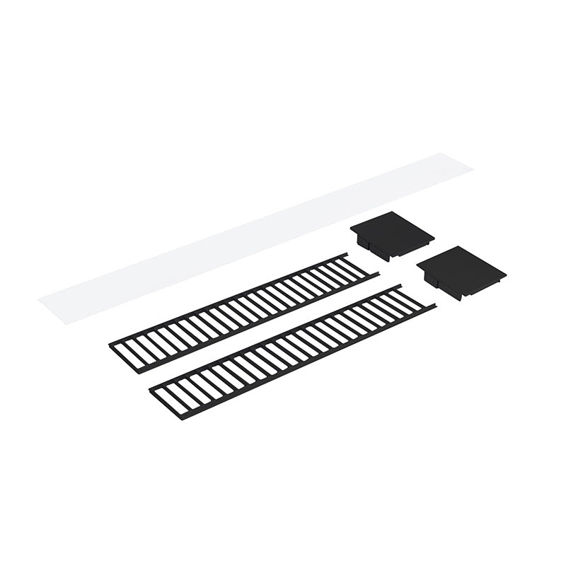 Nora NLUD-2LOUV 2-ft Louver Kit for NLUD-2334 - Black Louver / Black End Cap
