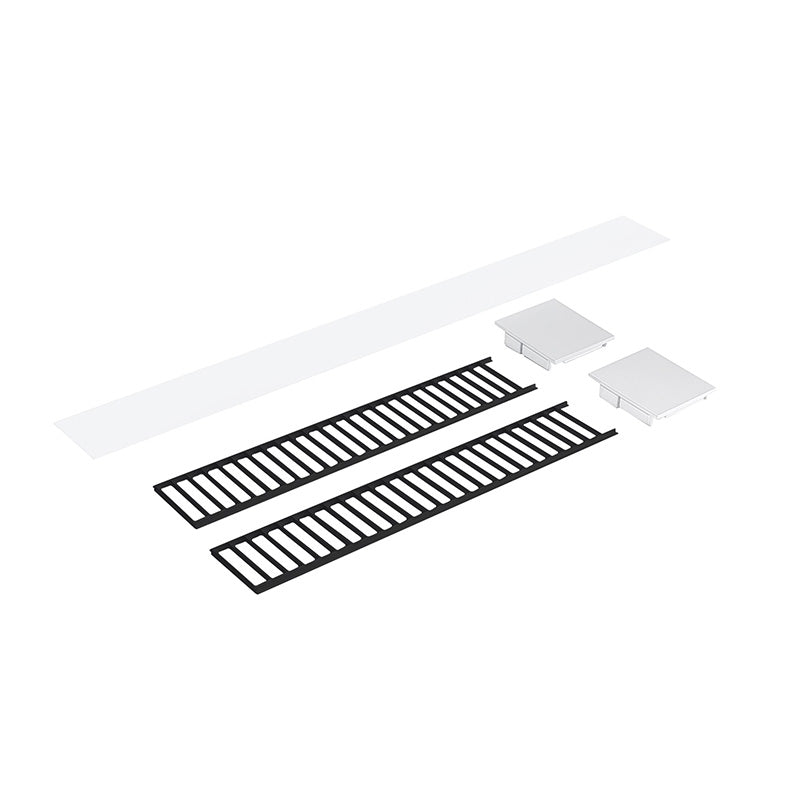Nora NLUD-2LOUV 2-ft Louver Kit for NLUD-2334 - Black Louver / White End Cap