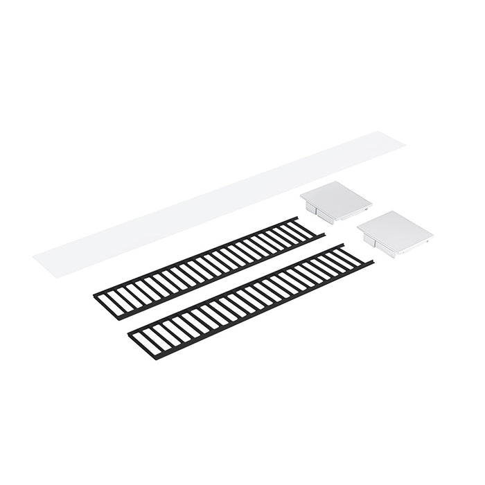 Nora NLUD-2LOUV 2-ft Louver Kit for NLUD-2334 - Black Louver / White End Cap