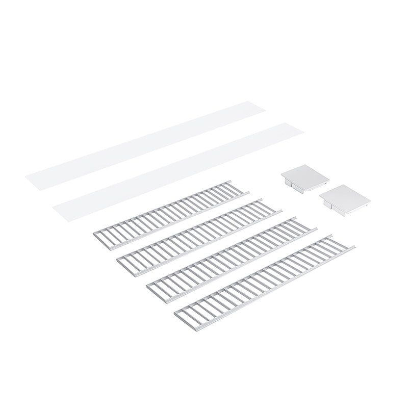 Nora NLUD-4LOUV 4-ft Louver Kit for NLUD-4334 - Aluminum Louver / White End Cap