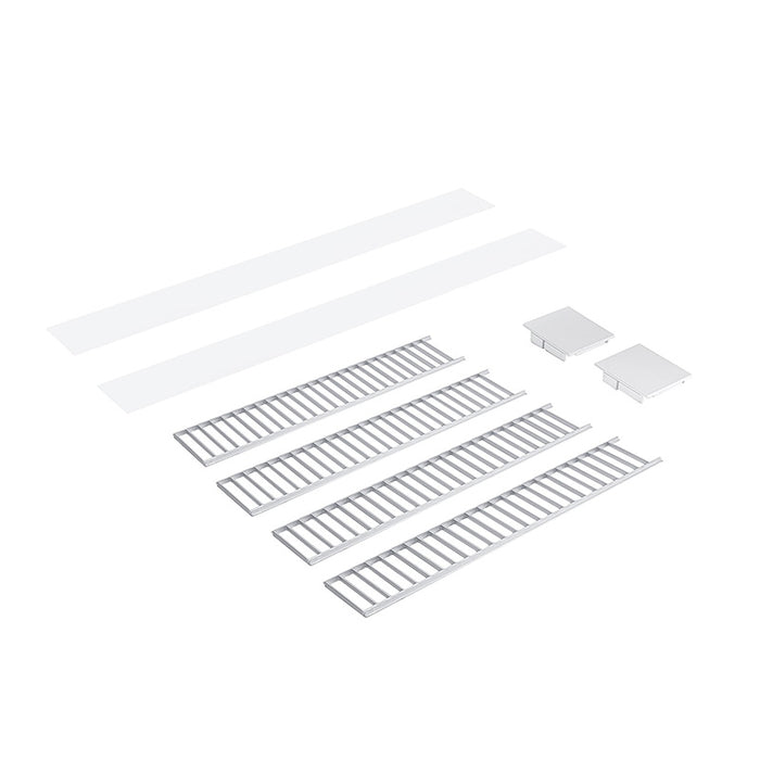 Nora NLUD-4LOUV 4-ft Louver Kit for NLUD-4334 - Aluminum Louver / White End Cap