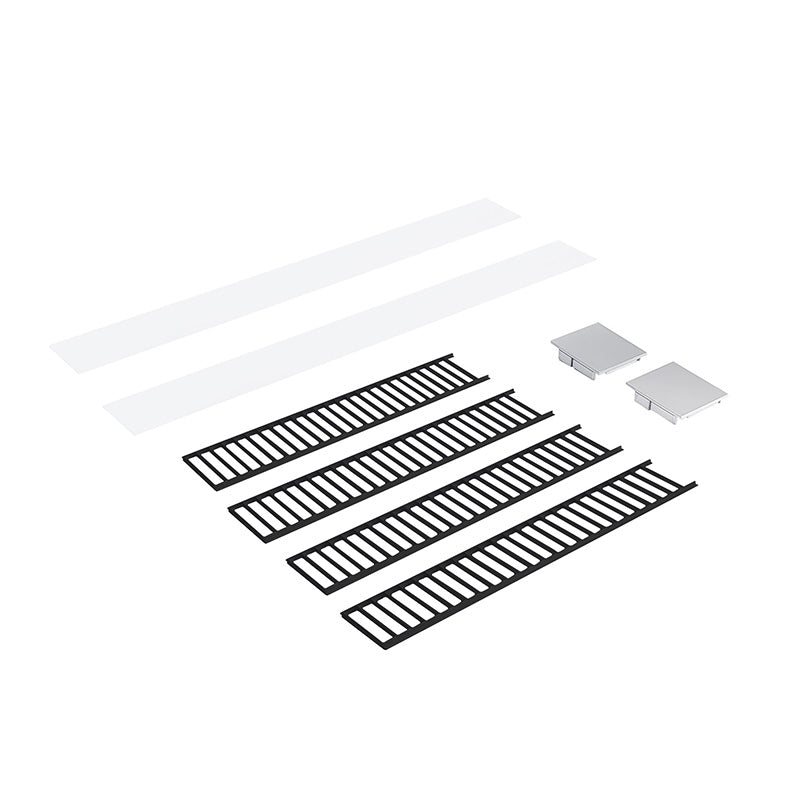 Nora NLUD-4LOUV 4-ft Louver Kit for NLUD-4334 - Black Louver / Aluminum End Cap