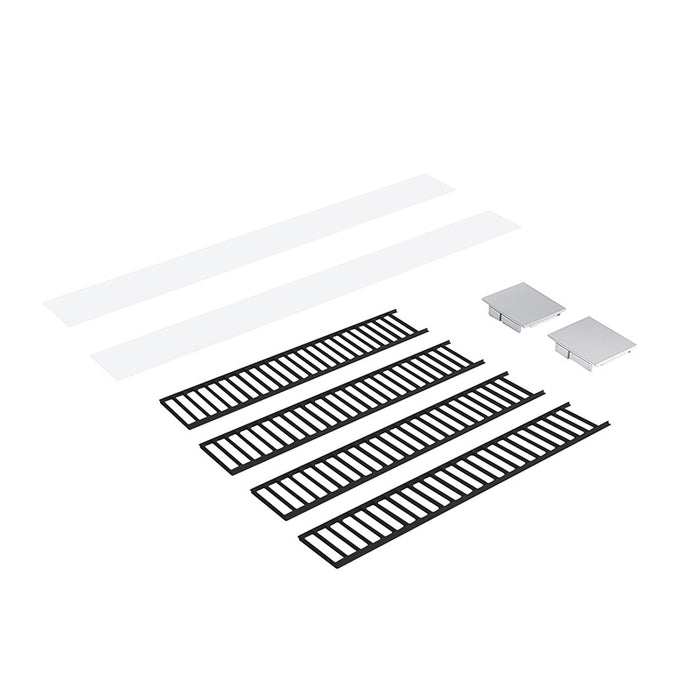 Nora NLUD-4LOUV 4-ft Louver Kit for NLUD-4334 - Black Louver / Aluminum End Cap