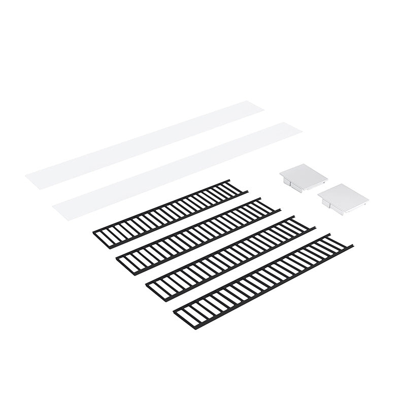 Nora NLUD-4LOUV 4-ft Louver Kit for NLUD-4334 - Black Louver / White End Cap