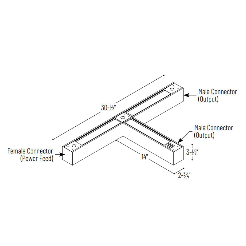 Nora NLUD-T334 "T" Shaped L-Line LED Indirect/Direct Linear, 3CCT Selectable, 120-347V