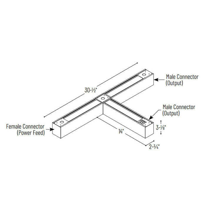 Nora NLUD-T334 "T" Shaped L-Line LED Indirect/Direct Linear, 3CCT Selectable, 120-347V